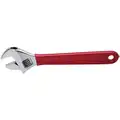12" Adjustable Wrench, Cushion Grip Handle, 1-1/2" Jaw Capacity, Steel