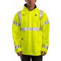 Tingley Arc Flash Rain Jacket, PPE Category: 2, High Visibility: Yes, Nomex PVC, 5XL, Yellow/Green