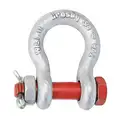 Crosby Anchor Shackle, Carbon Steel Body Material, Alloy Steel Pin Material, 5/16" Body Size, 3/8" Pin Dia.