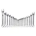 Westward Combination Wrench Set, SAE, Metric, Number of Pieces: 20, Number of Points: 12