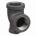 Reducing Tee: Malleable Iron, 3/4 in x 1/4 in x 3/4 in Fitting Pipe Size, Class 150