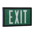 Isolite Universal Self-Luminous Exit Sign with Green Background and White Letters, 1 Side, 8-1/2" H x 14" W, 10 Yr. Warranty