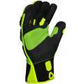 Ironclad Impact Resistant Gloves, Duraclad Palm Material, Green, Black, Hi-Visibility Yellow, 1 PR