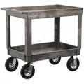 Plastic Flat Handle Deep Shelf Utility Cart, 500 lb. Load Capacity, Number of Shelves: 2
