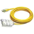 Power First 6 ft. Indoor, Outdoor Lighted Extension Cord; Max Amps: 15.0, Number of Outlets: 6, Yellow