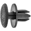 Push Retainer, 7 mm L, 10 mm L, 15 mm Head Dia., Black,10 PK