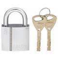 1-37/64"H Different-Keyed Padlock, Shackle Type: Open 1"H x 5/16", Silver