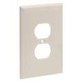 Duplex Receptacle Wall Plate, Ivory, Number of Gangs 1, Weather Resistant No