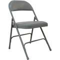 Folding Chair: Gray Seat, Vinyl Seat, Steel Frame, Gray Seat, Vinyl Back