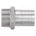 316 Stainless Steel Hose Barb with Straight Fitting Style, 1-1/2" Thread Size