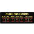 Mystiglo LED Business Sign, 20" Length, 6 45/64" Height, Plastic, Red/Yellow Legend/Background Color