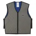 Chill-Its By Ergodyne Cooling Vest: Evaporative - Soak, XL, Gray, Nylon, Up to 4 hr, Zipper, 4 hours