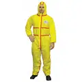 Chemsplash Hooded Chemical Resistant Coveralls with Elastic Cuff 1 Material, Yellow, XL
