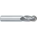 Ball End Mill, 3/16" Milling Diameter, Number of Flutes: 4, 5/8" Length of Cut, Bright (Uncoated)