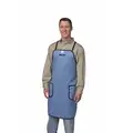 Karewear Shop Apron: Cotton, Blue, 35 1/2 in Lg, 28 in Wd, Ties, 8 oz Fabric Wt, 3 Outside Pockets