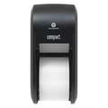 Toilet Paper Dispenser, Compact, Black, Coreless, (2) Rolls Dispenser Capacity, Plastic