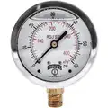 Pressure Gauge, 0 to 60 psi Range, 1/4" MNPT, +/-1.50% Gauge Accuracy