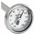 Item Dial Pocket Thermometer, Temp. Range (F) -40 to 160F, Stem Length 2", Accuracy 1%
