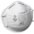 3M Disposable Respirator: Dual, Non-Adj, Metal Nose Clip, Std, White, Universal Mask Size, 3M, 20 PK