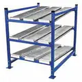 Unex Flow Cell UNEX Starter Gravity Flow Rack with Steel Roller Track Decking; 4000 lb. Total Load Capacity, 48" D x 72" H x 48" W