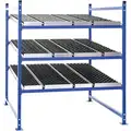 Unex Flow Cell UNEX Starter Gravity Flow Rack with Rubber Skate Wheel Track Decking; 3000 lb. Total Load Capacity, 48" D x 72" H x 48" W
