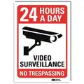 VinylVideo Surveillance Sign with No Header, 10" H x 7" W