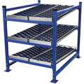 Unex Flow Cell UNEX Starter Gravity Flow Rack with Rubber Skate Wheel Track Decking; 4000 lb. Total Load Capacity, 48" D x 72" H x 72" W