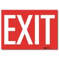 Exit Sign, Exit, Sign Header No Header, Reflective Sheeting, 7" x 10", Vertical Rectangle