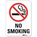 Recycled Aluminum No Smoking Sign with No Header, 14" H x 10" W