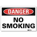 Vinyl No Smoking Sign with Danger Header, 10" H x 14" W