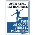 Lyle Safety Sign: Reflective Sheeting, Adhesive Sign Mounting, 14 in x 10 in Nominal Sign Size