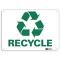 Recycling Sign,10x7 In.,English