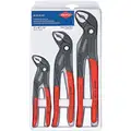 V-Jaw Push Button Water Pump Plier Sets, Dipped Handle, Max. Jaw Opening: 1-1/2", 2", 2-3/4