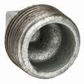 Galvanized Malleable Iron Square Head Plug, 1/8" Pipe Size, MNPT Connection Type