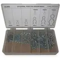 Carbon Steel Hairpin Cotter & Clips Pin Assortment, Zinc Plated, 276 Pieces