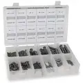 Carbon Steel Hairpin Clevis, Cotter & Taper Pin Assortment, Zinc Plated, 74 Pieces