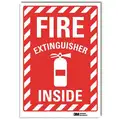 Lyle Fire Extinguisher Sign: Reflective Sheeting, Adhesive Sign Mounting, 10 in x 7 in Nominal Sign Size