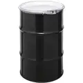 Transport Drum: 30 gal Capacity, 1A2/X235/S UN Rating Solid, 29 in Overall Ht, Black, Unlined
