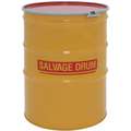 Salvage Drum: 110 gal Capacity, 1A2/Y409/S UN Rating Solid, 42 3/4 in Overall Ht, Yellow, Unlined