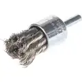 3/4" Twisted Wire End Brush, 1/4" Shank, 0.014" Wire Dia., 1/4" Bristle Trim Length