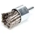 1-1/8" Twisted Wire End Brush, 1/4" Shank, 0.014" Wire Dia., 1/4" Bristle Trim Length