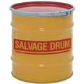 Salvage Drum: 20 gal Capacity, 1A2/X220/S UN Rating Solid, 21 1/2 in Overall Ht, Yellow, Unlined