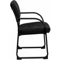 Flash Black Leather Side Chair 17-1/2" Back Height, Arm Style: Fixed