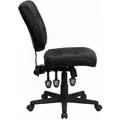 Flash Black Leather Task Chair 16-3/4" Back Height, Arm Style: No Arm