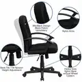 Flash Black Fabric Executive Chair 21-3/4" Back Height, Arm Style: Adjustable