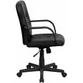 Flash Black Vinyl Executive Chair 20" Back Height, Arm Style: Adjustable
