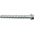 Hex Washer Screw Anchor, 1/4" Dia. x 1-1/4", Steel, Zinc Plated Fastener Finish