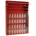 Red Steel Tilt-Out Tray Cabinet, 19" x 4" x 26-3/4"