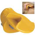 OLO Safety Cutter: 6 in Overall Lg, Contoured Handle, Plain, Steel, Yellow
