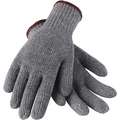 Condor Knit Gloves, Polyester/Cotton Material, Knit Wrist Cuff, Gray, Glove Size: S